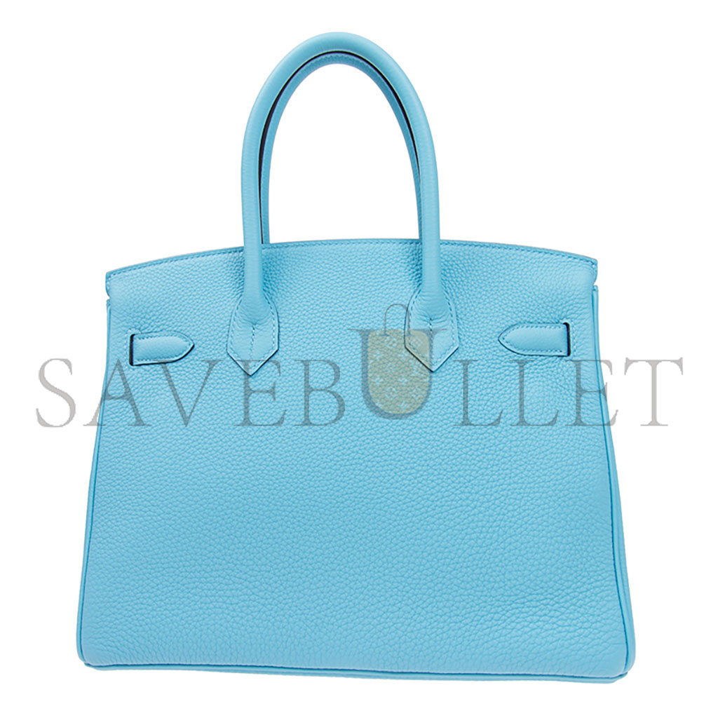 HERMES BIRKIN 25 EPSOM LEATHER CANDY BLUE GOLD BUCKLE BAG H028369CC7N (25*20*13cm)